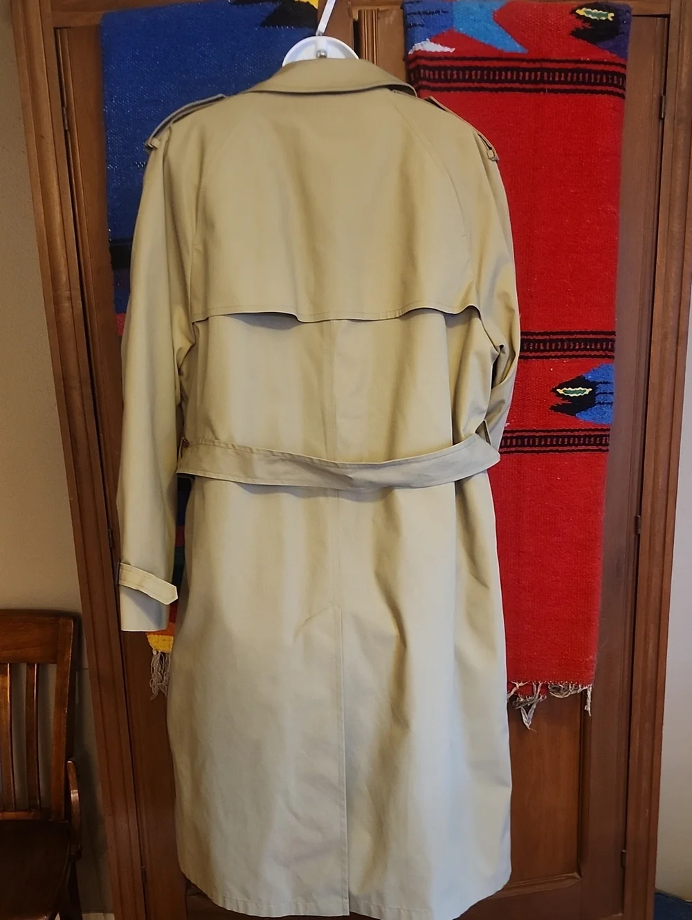 Botany 500 Classic Men's Khaki Trench Coat Size 40